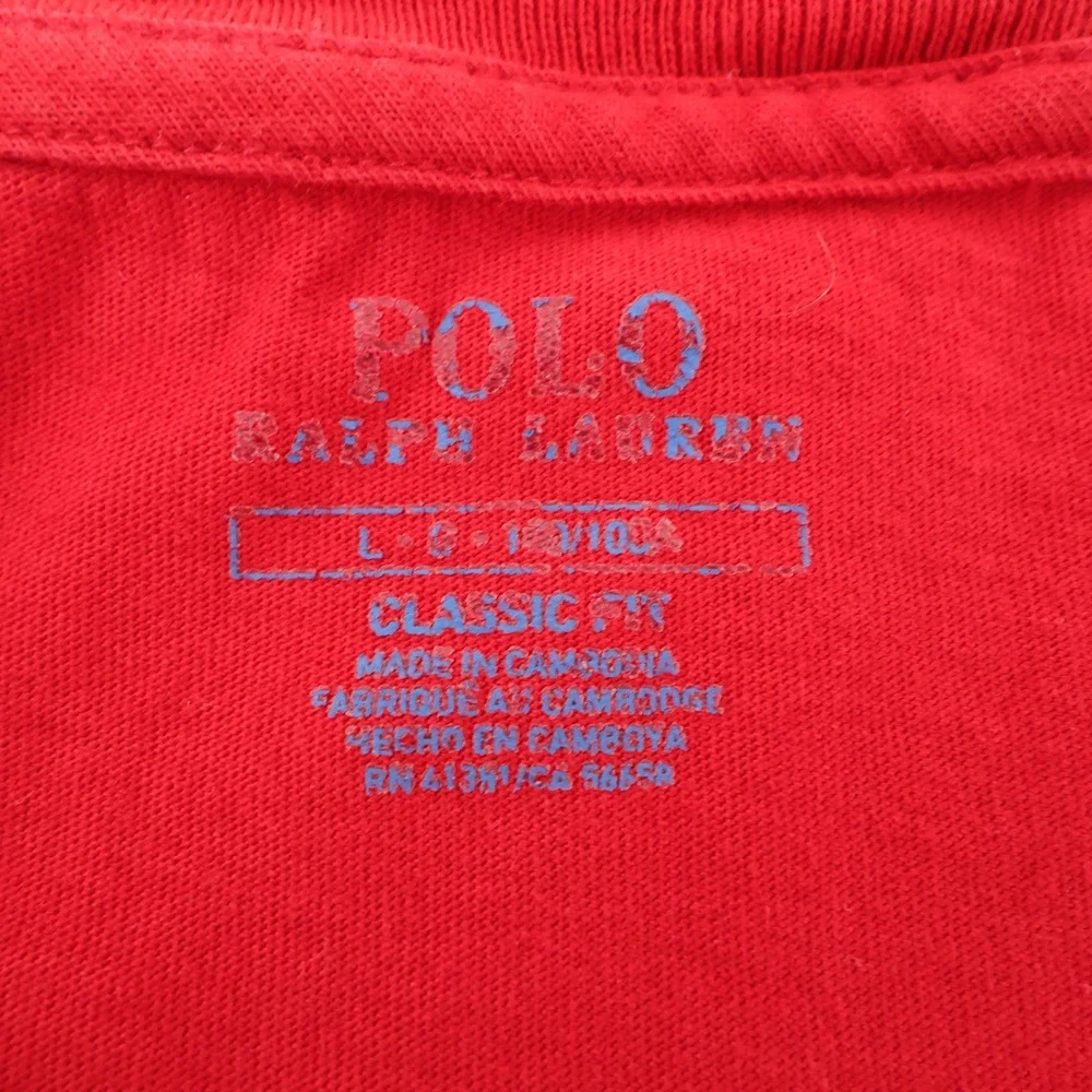 Polo Ralph Lauren Classic Fit Cotton T-Shirt Red‎ Mens Large Crew Neck